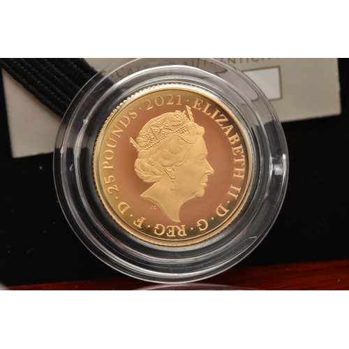 156 - THE ROYAL MINT HRH PRINCE PHILIP DUKE OF EDINBURGH, 2021 UK Quarter Ounce Gold Proof Coin £25 999.9 ... 