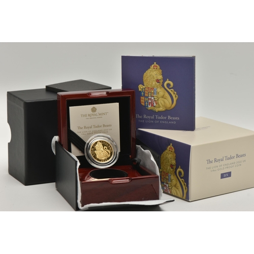 160 - ROYAL MINT TUDOR BEASTS (Lion of England) Quarter Ounce Gold Proof coin, 2022 £25, 999.9 Au, 7.80 gr... 