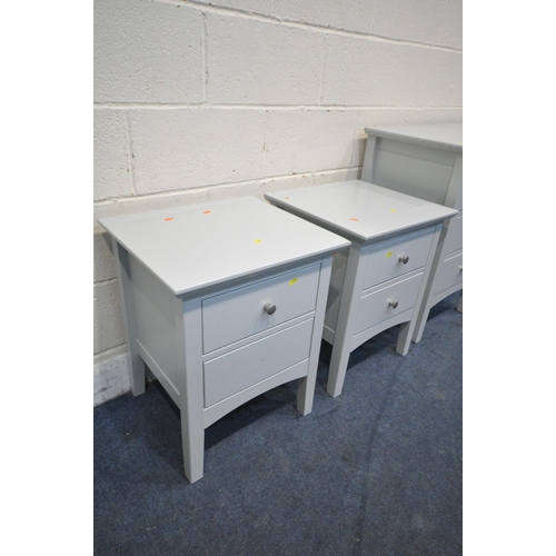 1293 - A MARKS AND SPENCERS GREY BEDROOM SUITE, comprising a dressing table with six drawers, width 137cm x... 