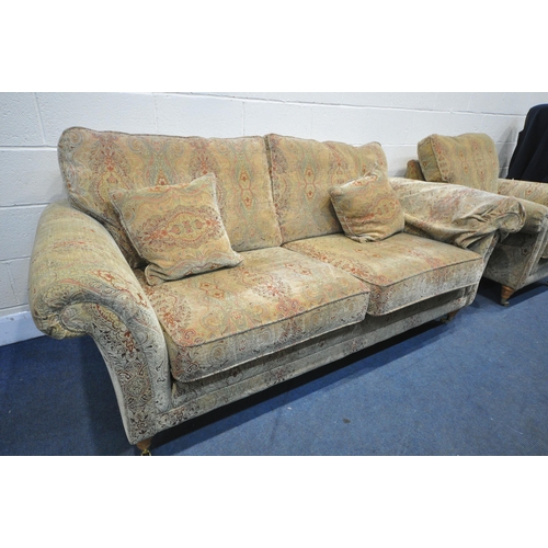 1307 - A PARKER KNOLL TWO PIECE SUITE, comprising a two seater settee, length 205cm x depth 100cm x height ... 