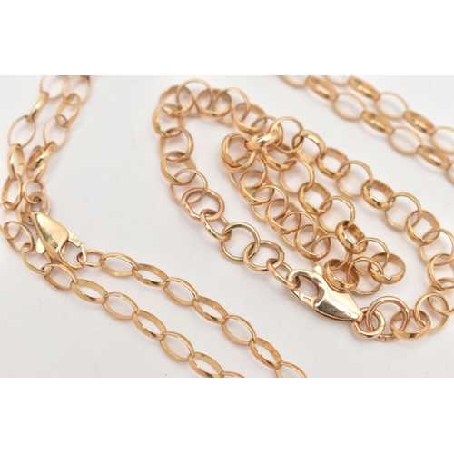 20 - A 9CT GOLD CHAIN NECKLACE AND BRACELET, a belcher link chain necklace, fitted with a lobster clasp, ... 