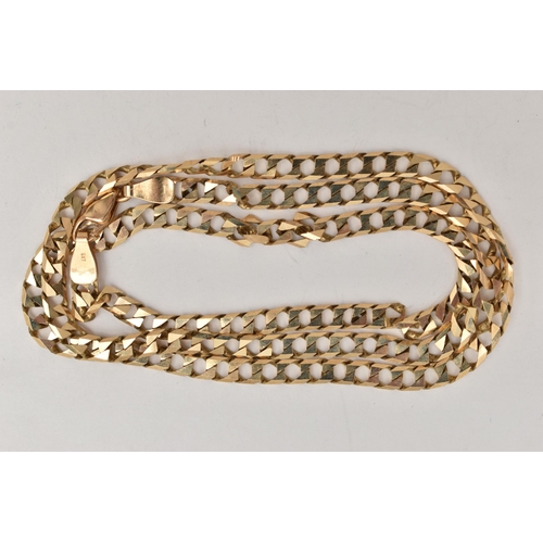 30 - A 9CT GOLD CHAIN NECKLACE, a flat link curb chain necklace, fitted with a lobster clasp, approximate... 