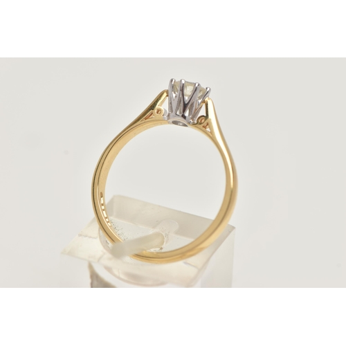 67 - AN 18CT GOLD SINGLE STONE DIAMOND RING, the brilliant cut diamond within an eight claw setting, stam... 