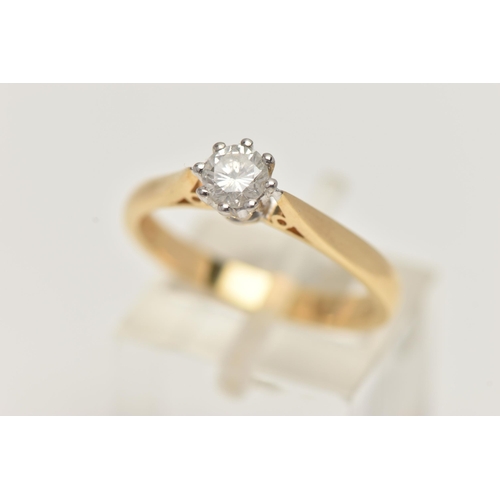 68 - AN 18CT GOLD SINGLE STONE DIAMOND RING, the brilliant cut diamond within an eight claw setting, stam... 