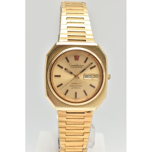 94 - AN 'OMEGA' CONSTELATION CHRONOMETER WRISTWATCH, circa 1973, quartz movement, round dial signed 'Cons... 