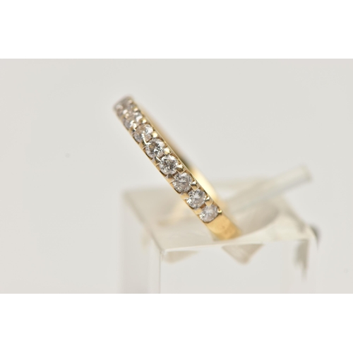 119 - AN 18CT GOLD DIAMOND HALF ETERNITY RING, thirteen round brilliant cut diamonds, approximate total di... 