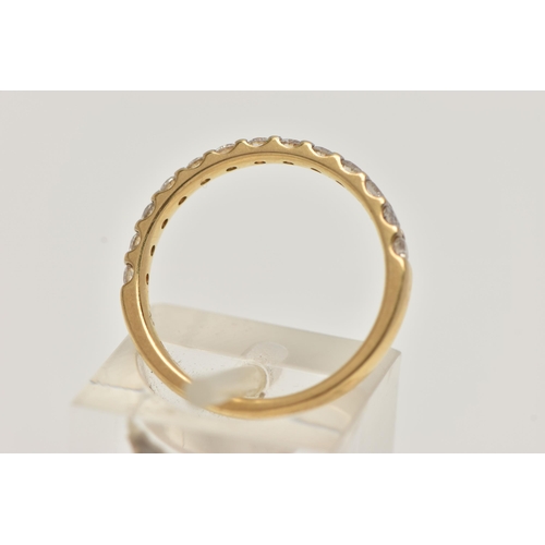 119 - AN 18CT GOLD DIAMOND HALF ETERNITY RING, thirteen round brilliant cut diamonds, approximate total di... 