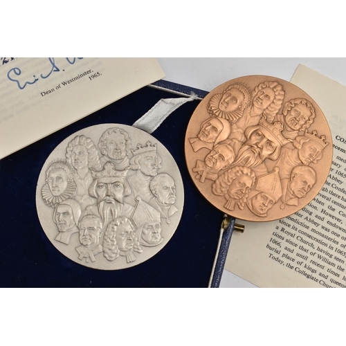 126 - TWO WESTMINSTER COMMEMORATIVE MEDALS, the first a cased silver 900th anniversary medal, hallmarked L... 