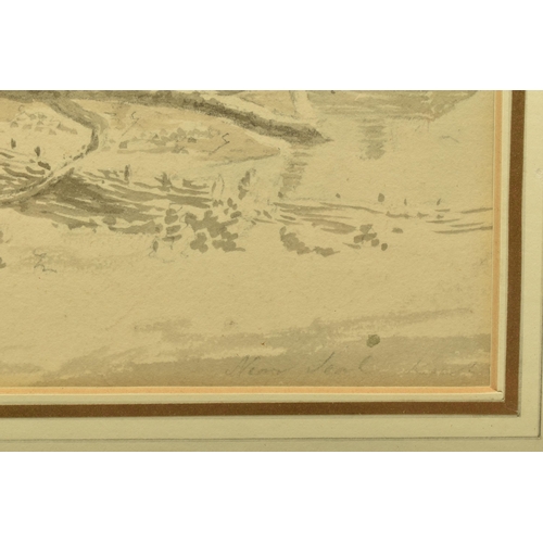 345 - CIRCLE OF ROBERT HILLS ((1769-1844) 'NEAR SEAL, KENT', an unsigned sketch depicting a thatched barn ... 