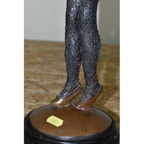 353 - A CHIPARUS STYLE CAST BRONZE 'STARFISH DANCER' STATUETTE, arms outstretched above her head, height 5... 