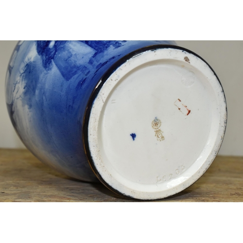 369 - A ROYAL DOULTON 'BLUE CHILDREN' VASE, of shouldered form, decorated with a scene of a mother and chi... 