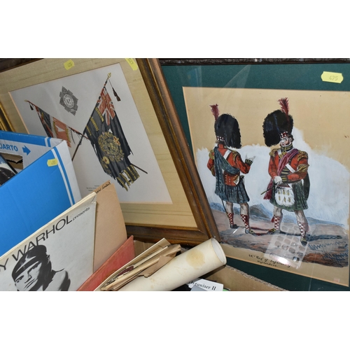 475 - TWO BOXES OF L.P RECORDS AND EPHEMERA, to include approximately forty L.P records, artists include O... 