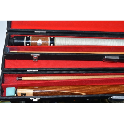 480 - TWO CASED SNOOKER CUES, comprising a two section Ray Reardon cue in a ADAC case and an unbranded '18... 