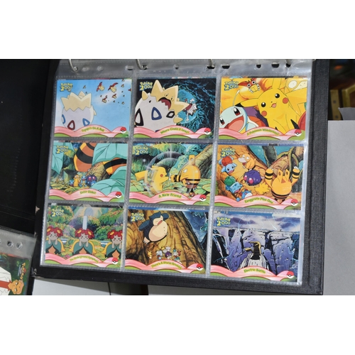 488 - POKEMON TOPPS SERIES 1, 2, 3 & THE MOVIE 2000 COMPLETE SETS, cards are spread across three folders, ... 