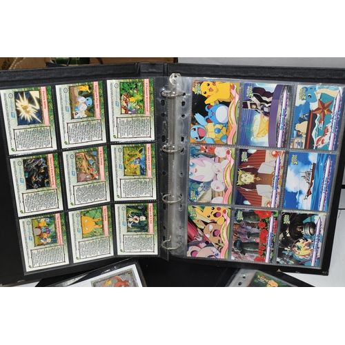 488 - POKEMON TOPPS SERIES 1, 2, 3 & THE MOVIE 2000 COMPLETE SETS, cards are spread across three folders, ... 