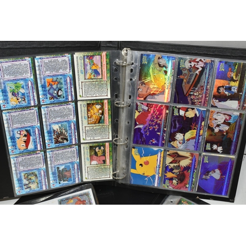 488 - POKEMON TOPPS SERIES 1, 2, 3 & THE MOVIE 2000 COMPLETE SETS, cards are spread across three folders, ... 