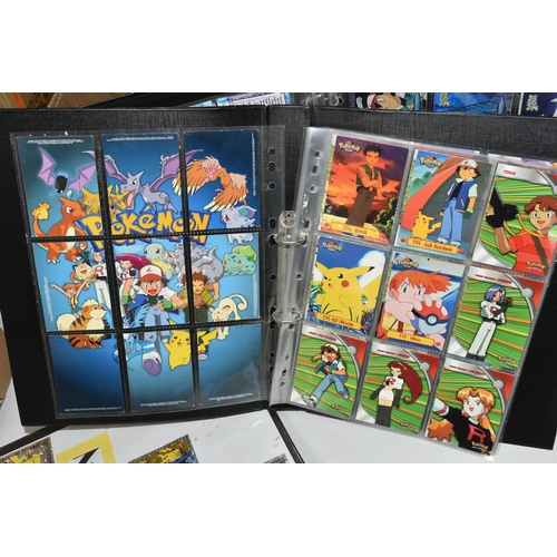 488 - POKEMON TOPPS SERIES 1, 2, 3 & THE MOVIE 2000 COMPLETE SETS, cards are spread across three folders, ... 