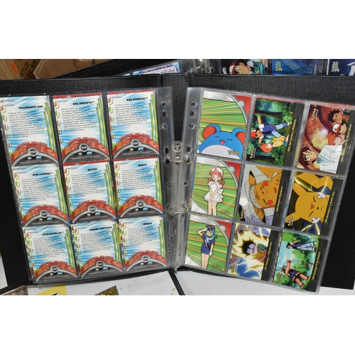 488 - POKEMON TOPPS SERIES 1, 2, 3 & THE MOVIE 2000 COMPLETE SETS, cards are spread across three folders, ... 