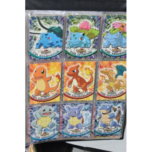 488 - POKEMON TOPPS SERIES 1, 2, 3 & THE MOVIE 2000 COMPLETE SETS, cards are spread across three folders, ... 