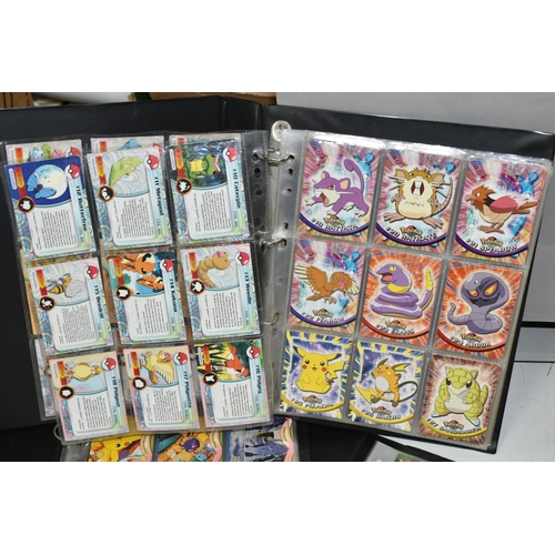 488 - POKEMON TOPPS SERIES 1, 2, 3 & THE MOVIE 2000 COMPLETE SETS, cards are spread across three folders, ... 