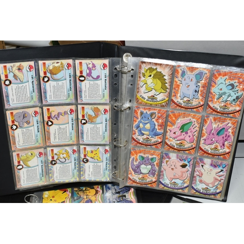 488 - POKEMON TOPPS SERIES 1, 2, 3 & THE MOVIE 2000 COMPLETE SETS, cards are spread across three folders, ... 