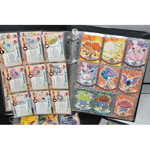 488 - POKEMON TOPPS SERIES 1, 2, 3 & THE MOVIE 2000 COMPLETE SETS, cards are spread across three folders, ... 