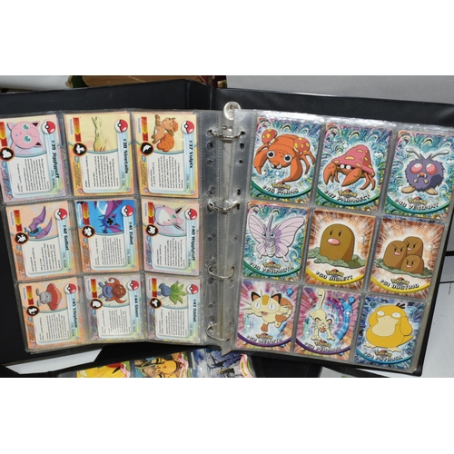 488 - POKEMON TOPPS SERIES 1, 2, 3 & THE MOVIE 2000 COMPLETE SETS, cards are spread across three folders, ... 