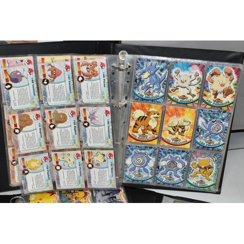 488 - POKEMON TOPPS SERIES 1, 2, 3 & THE MOVIE 2000 COMPLETE SETS, cards are spread across three folders, ... 