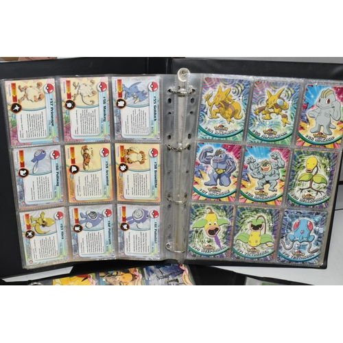 488 - POKEMON TOPPS SERIES 1, 2, 3 & THE MOVIE 2000 COMPLETE SETS, cards are spread across three folders, ... 