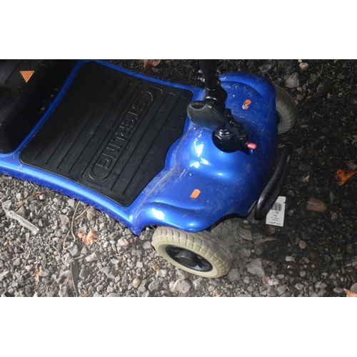 1003 - A BLUE STERLING LITTLE GEM MOBILITY SCOOTER, with charger (condition report: no key so untested, sig... 