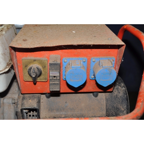 1052 - A HONDA GX340MAX PETROL GENERATOR (condition: ideal for a clean, engine pulls but the pully is very ... 