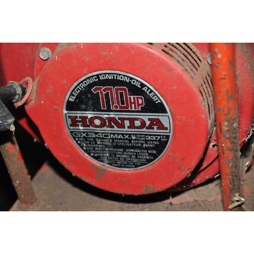 1052 - A HONDA GX340MAX PETROL GENERATOR (condition: ideal for a clean, engine pulls but the pully is very ... 