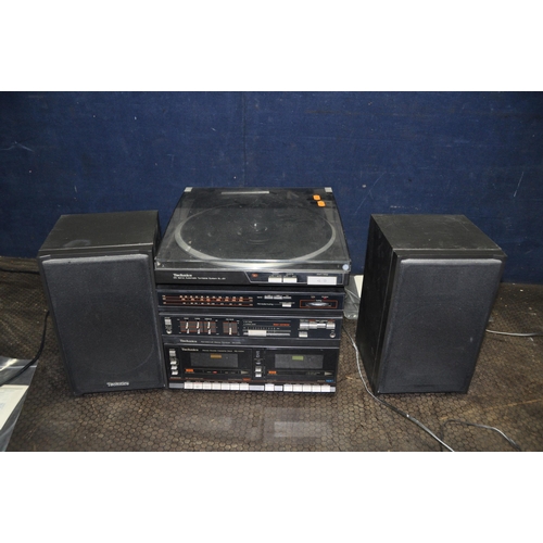 1083 - A VINTAGE TECHNICS MIDI HI FI comprising of a SA-X20L Stereo Receiver, a SL-JS1 turntable (needle OK... 