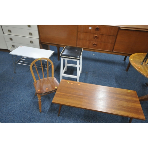 1209 - A SELECTION OF OCCASIONAL FURNITURE, to include a wire coffee table, four tubular stacking stools, a... 