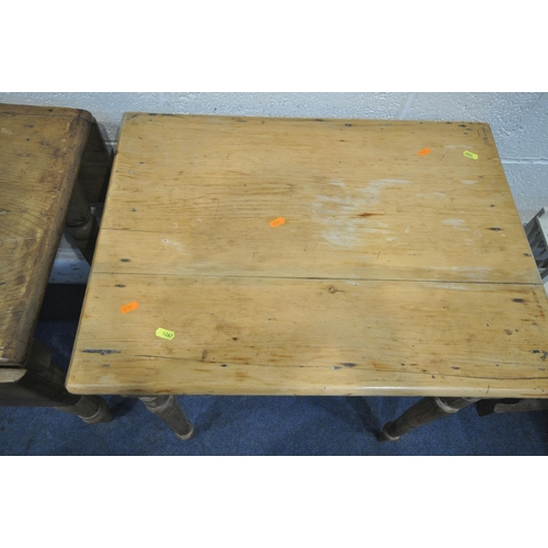 1267 - A VICTORIAN PINE PEMBROKE TABLE, with one drawer, open width 94cm x closed width 50cm x depth 97cm x... 