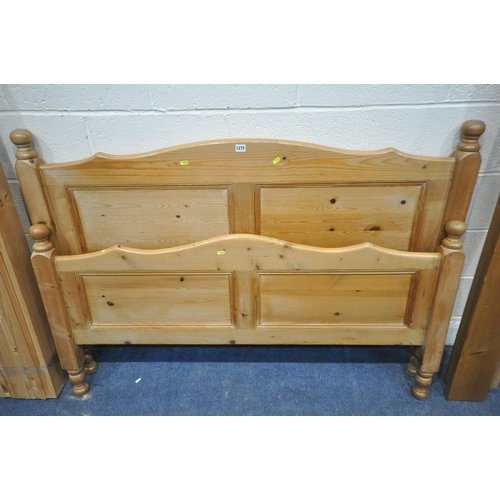 1272 - A PINE 4FT6 BEDSTEAD, with side rails and slats (condition report: surface marks)