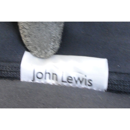 1292 - A JOHN LEWIS BROWN UPHOLSTERED SINGLE CHAIR BED (condition report: some stains visible once open)