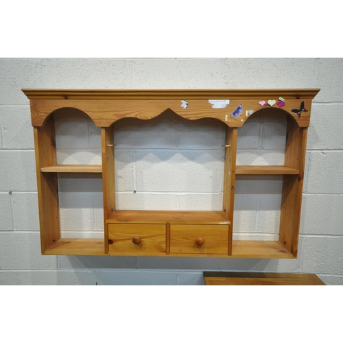 1315 - A SELECTION OF OCCASIONAL FURNITURE, to include a beech hall bench with two drawers, width 89cm x de... 