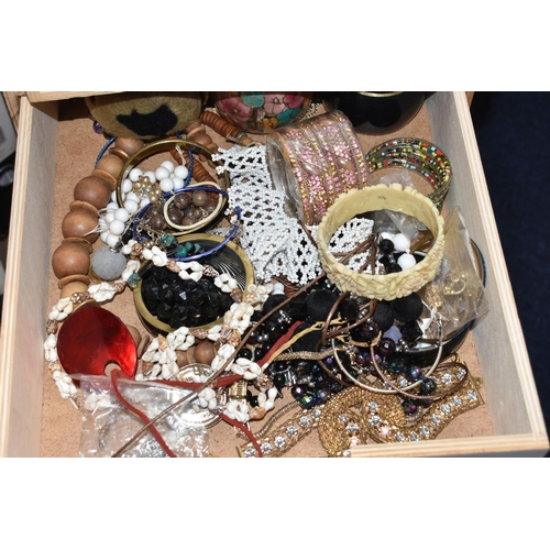 26 - TWO SETS OF STORAGE UNITS WITH A LARGE ASSORTMENT OF COSTUME JEWELLERY, each unit with six drawers c... 