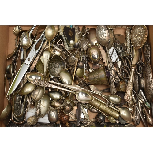 8 - A BOX OF ASSORTED CUTLERY, to include continental pieces of cutlery, Danish, German, Afghanistan etc... 