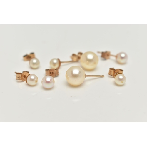 71 - A SMALL ASSORTMENT OF JEWELLERY, to include a yellow metal bar brooch fitted with two yellow metal s... 