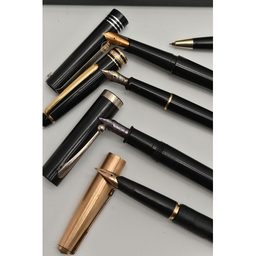 100 - A SELECTION OF PENS, to include a 'Montblanc Meisterstuck' fountain pen fitted with a 14k nib, with ... 