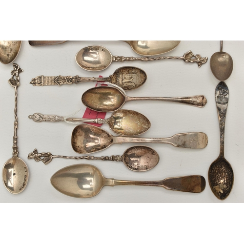 132 - A BAG OF ASSORTED SILVER TEASPOONS, all with a full silver hallmarks, various styles and patterns, a... 