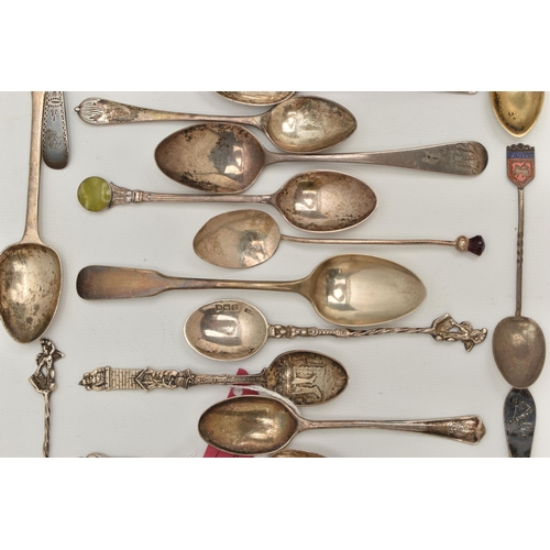 132 - A BAG OF ASSORTED SILVER TEASPOONS, all with a full silver hallmarks, various styles and patterns, a... 