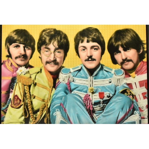 310 - NICK HOLDSWORTH (BRITISH CONTEMPORARY) 'THE BEATLES - SGT PEPPER',  pixelated portraits of The Beatl... 