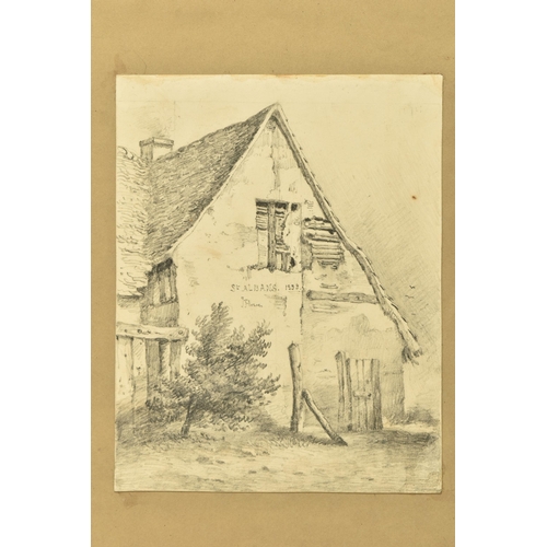 337 - JOHN FLOWER OF LEICESTER (1793-1861) 'St ALBANS' A SKETCH OF A DILAPIDATED BUILDING, signed, titled ... 