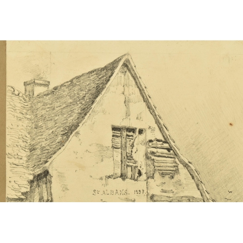 337 - JOHN FLOWER OF LEICESTER (1793-1861) 'St ALBANS' A SKETCH OF A DILAPIDATED BUILDING, signed, titled ... 