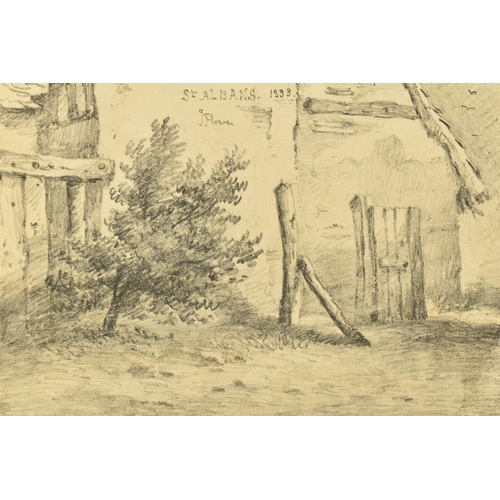 337 - JOHN FLOWER OF LEICESTER (1793-1861) 'St ALBANS' A SKETCH OF A DILAPIDATED BUILDING, signed, titled ... 