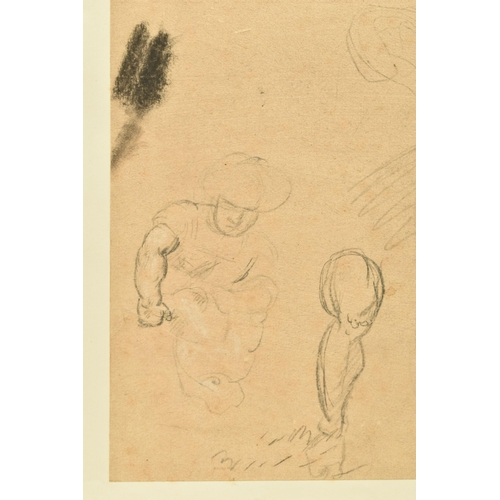 339 - CIRCLE OF ROBERT SURTEES ( 1737-1802) A NUDE MALE FIGURE STUDY, the male is seated and is holding on... 