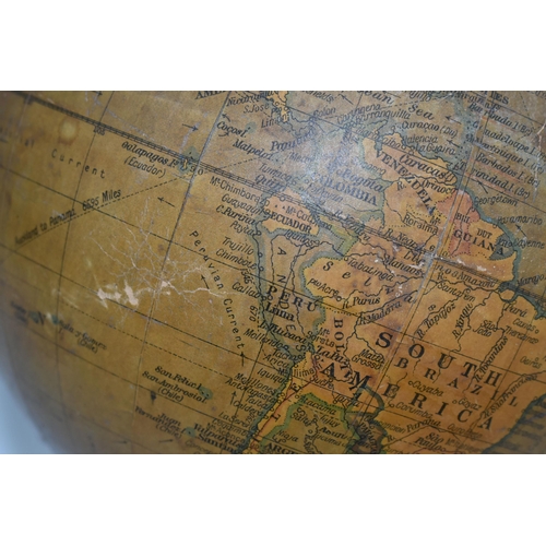 343 - A SMALL 'GEOGRAPHIA' DESK TOP GLOBE,  8 inch terrestrial globe, on an ebonised wooden stand, height ... 